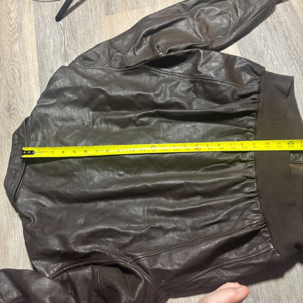 Cooper‎ Type A2 Gents Genuine Goatskin Leather Bomber Flight Jacket Size 46R Brn - Picture 14 of 15